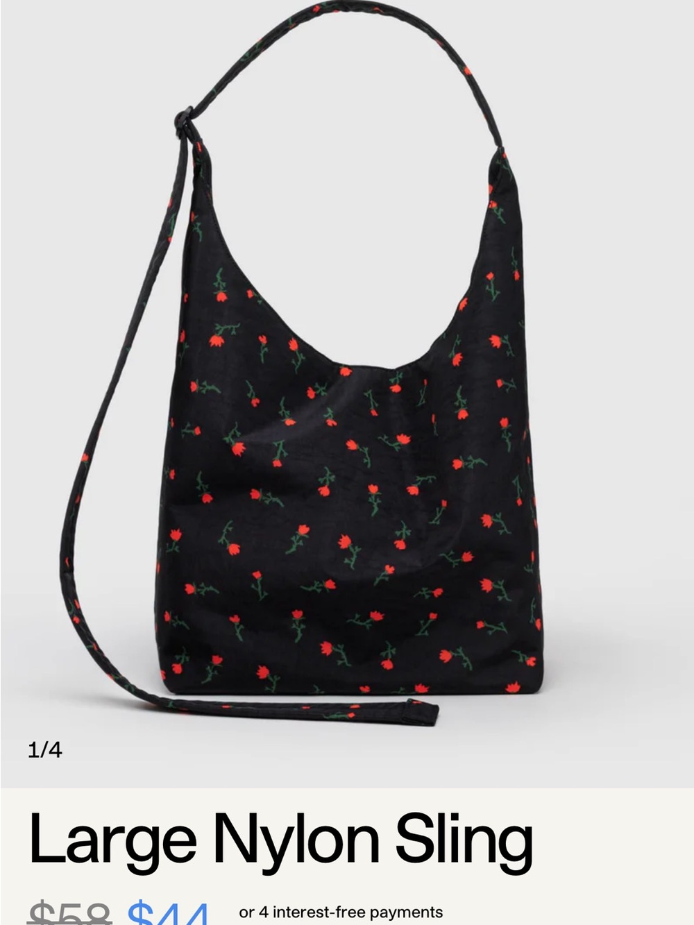 BAGGU Large Nylon Sling in Painted Wildflower